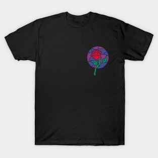 Stained Glass Rose Purple T-Shirt